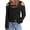 Black, variant on Lovskoo Long Sleeve Shirts for Women Cusal Round Neck Cold Shoulder Lightweight Sweatshirts Solid Color Pullover Tops Black