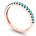 thumbnail image 2 of 0.285 ctw Wedding Band for Women - 14K Rose Gold Simulated Turquoise Stackable Eternity Ring, 2 of 6