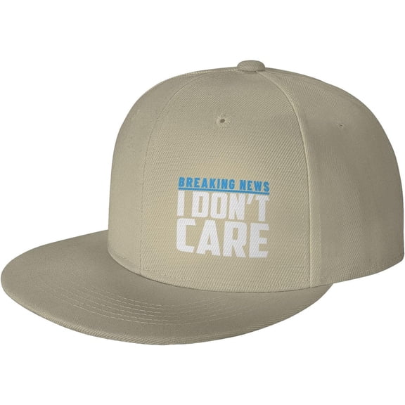 Breaking News I Don't Care Hat Snapback Baseball Cap Funny Flat Brim Visor Hats for Men Women