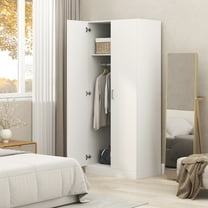 Furinno Robin Wardrobe Closet with Hanging Rod in White