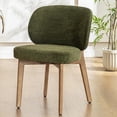 thumbnail image 1 of Dining Chair with  Back Single Mid Century Modern Kitchen Chair  Fabric  Armless Chair Wide Padded Seat with Wooden Leg for Kitchen Dining Living Room, 1 of 4