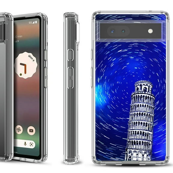 Shockproof Bumper Phone Case for Google Pixel 6a, by OneToughShield ® - Tower of Pisa
