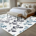 thumbnail image 4 of Area Rug for Living Room, Grey Blue Botanical Non-Slip Indoor Large Carpet for Bedroom/Dining Room, Watercolor Spring Floral Summer Leaf Washable Low-Profile Rectangle Floor Runner Rugs - 5 x 7 Ft, 4 of 8