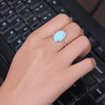 thumbnail image 4 of Earth Gems Larimar Ring - Sterling Silver Oval Gemstone Jewelry for Women, 4 of 6