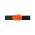 thumbnail image 1 of Cinturón Elástico Ancho para Mujeres INSPIRE CHIC, Corsé Estirable de Doble Flor Grande, Elegante y Casual para Vestido 68x6cm/26.8x2.4 pulgadas (LxA) Naranja, 1 of 6