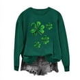 thumbnail image 1 of AherBiu Chandails de la Saint-Patrick pour Femmes Col Rond Manches Longues Imprimé Trèfle Décontracté Ample, 1 of 6