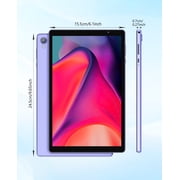 Android Tablet, 10 inch Android 14 Tablet, Quad-core CPU, RAM 4GB(2G+2G), ROM 32GB (Up to 1TB), 800x1280 IPS, WiFi 6, 2MP+2MP, 6000mAh, Purple