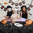 thumbnail image 3 of Black Halloween Tablecloth Plastic - Large 54x90 inches, Pack of 3 | Black Plastic Halloween Tablecloths Halloween Table Decorations, 3 of 4