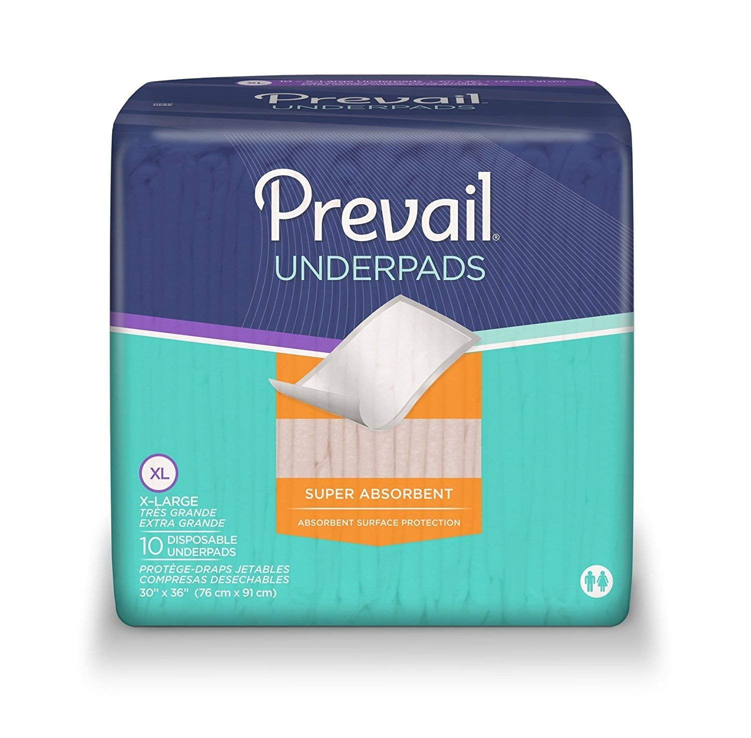 Prevail Extra Large Premium Underpads, 30 X 36 Inches 10 Ea, 4 Pack