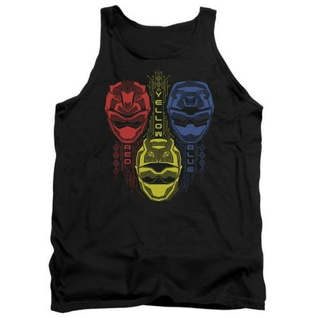 Trevco Sportswear PWR2401-TK-4 Power Rangers & Red Yellow Blue Print Adult Tank Top, Black - Extra Large