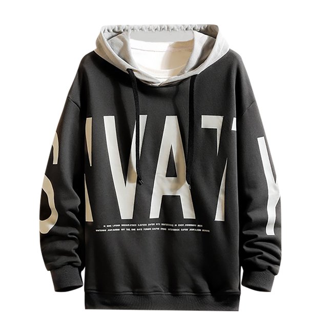 Abrigo de suéter con estampado de letras grandes con capucha de otoño/invierno para hombre Pompotops oipoqjl16128