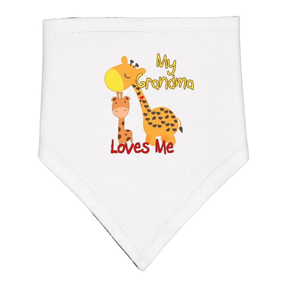 Inktastic My Grandma Loves Me Giraffe Baby Bandana Bib