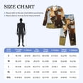 thumbnail image 4 of Susaid Daisy Flower Field Cow Print Men's Long Sleeve Pajama Set, Two-Piece Button-Down Loungewear PJs Set, Comfortable Sleepwear for Relaxation-Large, 4 of 7