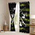 thumbnail image 3 of Manfei Vintage Flag Blackout Curtains,Jungle Wildlife Hunting Curtains Pack of 2 (42x84 Each),Green, 3 of 7