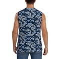 thumbnail image 4 of Bingfone Dragons Pattern Men's Tank Tops Workout Sleeveless Tee Shirts Running Beach Tanks for Men-Large, 4 of 8