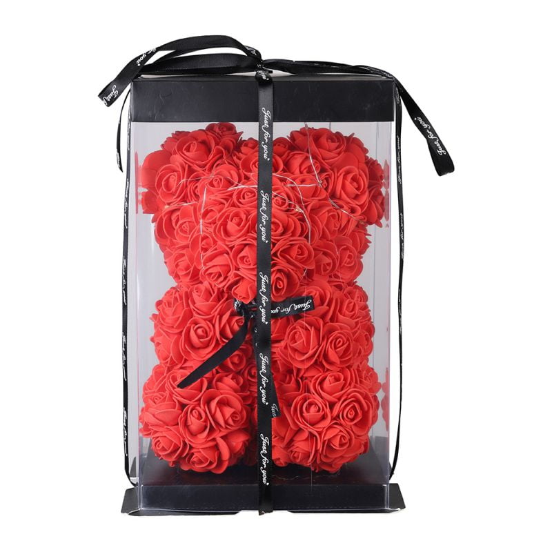 25cm Rose Flower Teddy Bear Gift for Birthday Valentine Wedding Party Kids Love 