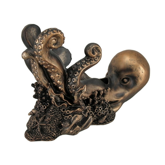 Octopus Wine Holder Aged Bronze Metallic Finish Bottle Display