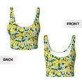 thumbnail image 5 of Fotbe Lemon1 Pattern Womens' Sports Bra Longline Wirefree Padded with Medium Support Sports Moisture-Wicking Workou Vest,Tank Top-, 5 of 9