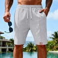 thumbnail image 2 of LNZGNM Men's Athletic Shorts Drawstring Elastic Waist Sports Shorts Lightweight Breathable Short Pants Casual Gym Shorts with Pockets,Light Gray 2XL, 2 of 8