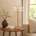 thumbnail image 5 of Accent Table Lamp, LED, Lotus Shape Acrylic, Copper, Gold, 18 Inch, 5 of 8