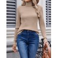 thumbnail image 4 of Zeagoo Womens Sweaters Turtleneck Cable Knit Long Sleeve Pullover Cute Fitted Trendy Basic Fall Winter Tops, 4 of 6