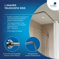 thumbnail image 4 of Croydex Corner L-Shaped Shower Curtain Rod, Adjustable 55-102 inches, Aluminium, 4 of 4