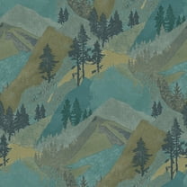 Chesapeake Range Light Grey Mountains Prepasted Easy Walls Wallpaper, 20.5-in by 33-ft, 56.4 sq. ft.