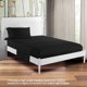 thumbnail image 5 of Juego de cama de lujo TWIN en color negro con sábanas y cubrecamas suaves de 3 piezas con bolsillos profundos para una comodidad suprema, 5 of 8