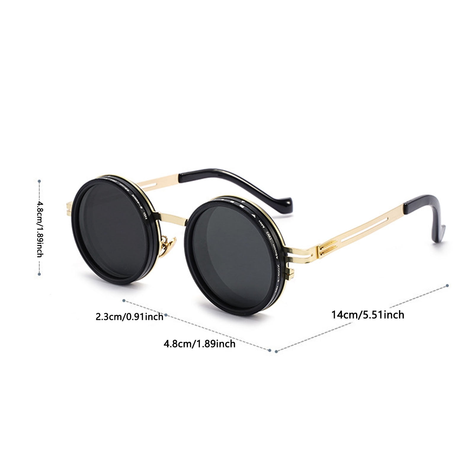 Adjustable Tint Polarized Sunglasses for Men & Women - Round Lens with Built-in Filter, Tint Control, Shatterproof & UV Protection for Driving, Fishing, Beach & Outdoor Activities