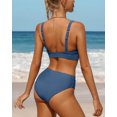 thumbnail image 4 of Charmo Women High Waisted Bikini Crop Top 2 Piece Bathing Suit Sports Swimsuit, 4 of 6