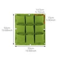 thumbnail image 6 of opvise Hanging Planting Bag Wall Mounted 9 Pockets Vertical Square Breathable Indoor Outdoor Hanging Strawberry Flower Wall Planter Gardening Supplies Green, 6 of 8