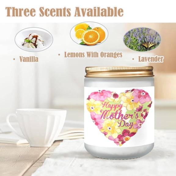 Vanilla Scented Candle - Mother's Day - Floral Heart – Home Fragrance Candle