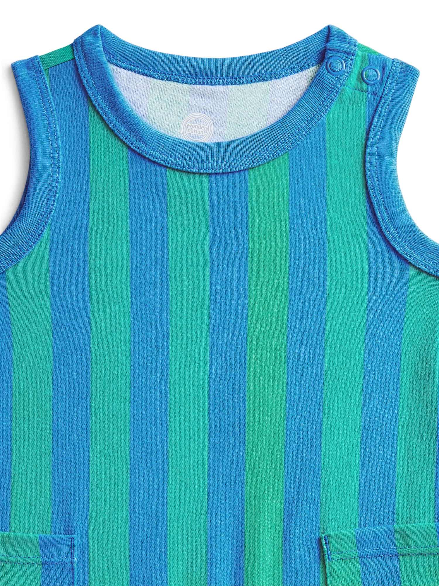 Wonder Nation Baby Boys' Striped Tank Romper, Sizes 0M-24M