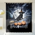 thumbnail image 3 of Happy Halloween Labrador Retriever Witch Pumpkins Bats Shower Curtain Lab Dog Lover Gifts Waterproof Bathroom Bathtub Curtain - 13012, 3 of 5