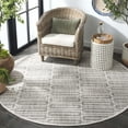 thumbnail image 3 of SAFAVIEH Beach House Jack Geometric Indoor/Outdoor Area Rug, Gray/Ivory, 6'7" x 6'7" Round, 3 of 9