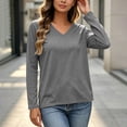 thumbnail image 6 of jjayotai Womens Long Sleeve Shirts V Neck Basic Tee Tops Dressy Casual Business Work Blouses Fall Outfits, 6 of 6