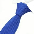 thumbnail image 4 of Toptie Men's Knit Solid Skinny Tie Polyester Square End 2 Inch Necktie Tie-LightPurple, 4 of 5