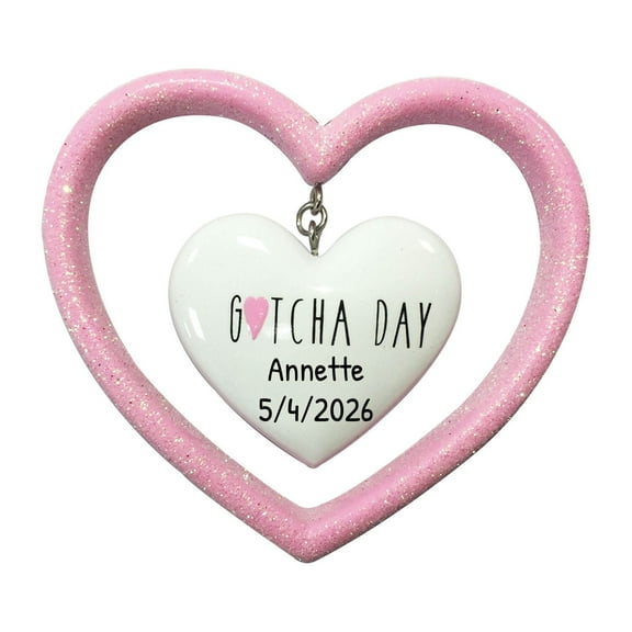 Ornaments by Elves Personalized Gotcha Day Girl Heart Ornament Holiday Christmas Decorations 0.25lbs