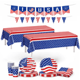 thumbnail image 6 of Festive Find Store Patriotic Disposable Paper Party Supplies Set for 24 Guests 100 Pieces, 6 of 6