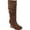 Brown, variant on Journee Womens Haze Wide Calf Wedge Knee High Boots