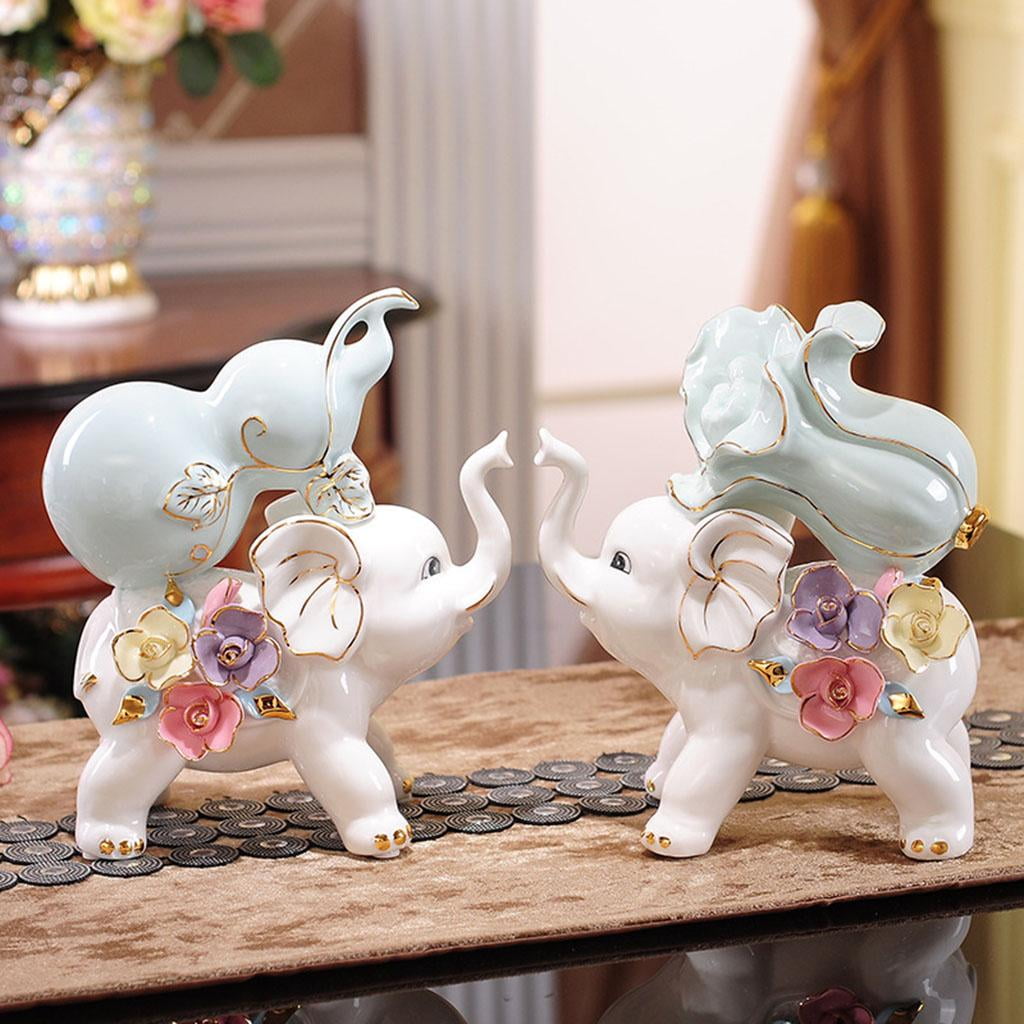 Ceramic Elephant Figurine Funny Statue for Living Room Porch Home Decoration  White - Walmart.com, image size:1024x1024