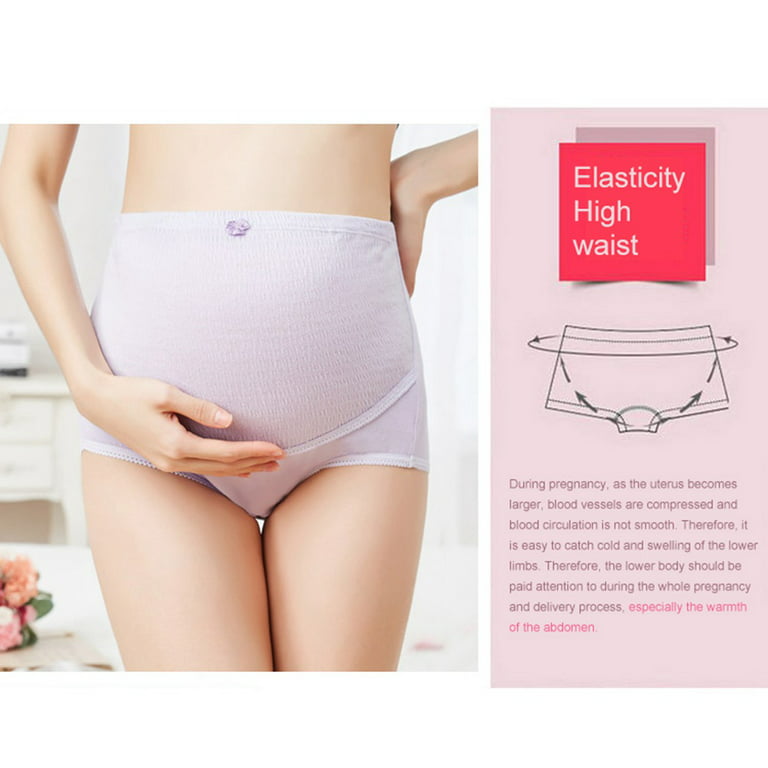 4 Pack Seamless Maternity Underwear Over Bump Plus Size Support Pregnancy  Panties High Waisted 