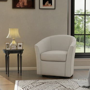 DREAMSIDEA Modern Upholstered Swivel Barrel Chair Living Room Accent Chair BEIGE