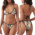 thumbnail image 3 of Bingfone Funny Cats Print Women's Bikini Set, Bikini Two-piece Set - High Elastic Strap Style, Beach Pool Swimsuit - Removable Chest Pad, 3 of 6