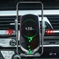 thumbnail image 2 of Cargador inalámbrico Qi Eleanos de 10 W para coche con sensor de sujeción automático y soporte para rejilla de ventilación para teléfono, color plateado, 2 of 8