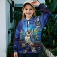 thumbnail image 2 of Uourmeti Art Owls Flower Kids Birthday Sweatshirt Quarter Zip Up Pullover Celebration Party Top Fun Design for Birthday Party Gift Boys Girls Size 11-12, 2 of 7