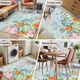 thumbnail image 5 of Happy Easter Area Rugs 3'x5', Washable Small Throw Rugs for Living Room Bedroom, Spring Bunny Easter Eggs Floral Teal Wood Indoor Outdoor Rug Non-Slip Low Pile Carpet Runner Reversible Floor Mats, 5 of 8