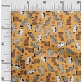 thumbnail image 1 of oneOone Viscose Jersey Dark Yellow Fabric Cat Craft Projects Decor Fabric Printed By The Yard 60 Inch Wide-M0O, 1 of 5
