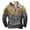Gray, variant on Mens Fashion Stand Collar Jackets Vintage Color Block Print Long Sleeve 1/4 Zip up Pullover Sweatshirts Loose Regular Fit Comfy Workout Outwear Coat with Pocket Beige L
