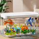 thumbnail image 2 of Bloques de construcción creativos de bricolaje con mundo submarino, humidificador, arreglos florales, rompecabezas, ensamblaje de bloques de construcción, decoración de escritorio, 2 of 3